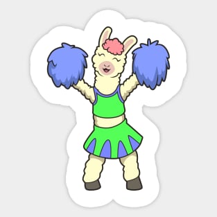 Cartoon Cheerleader Llama Sticker